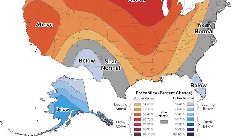 Above average temperatures likely for the end of September into early October.
