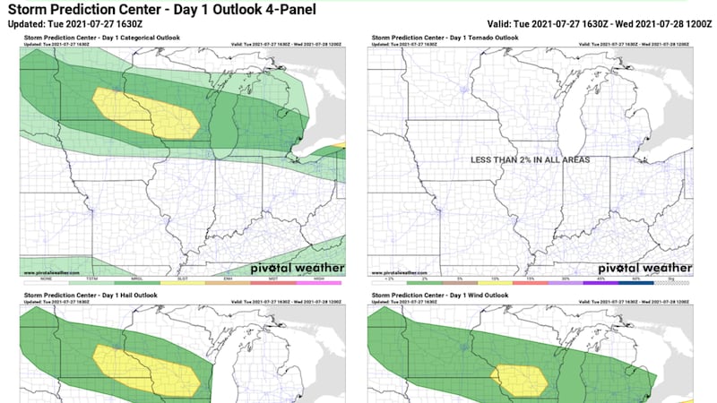Severe thunderstorms possible today across parts of southeastern Minnesota today. Main threat...