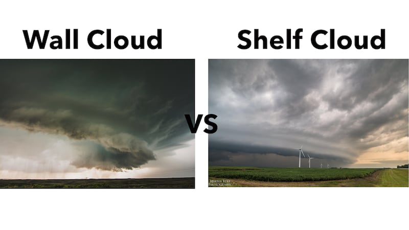 Many times shelf clouds get reported as wall clouds. Today's weather blog looks at the...