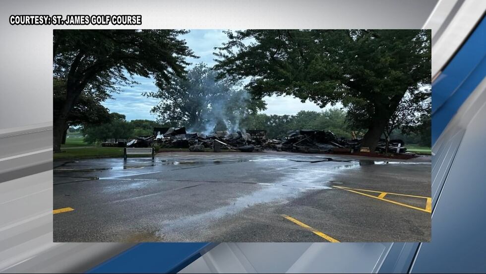 After the dust settled, here remains what's left of the St. James Golf Course Clubhouse.