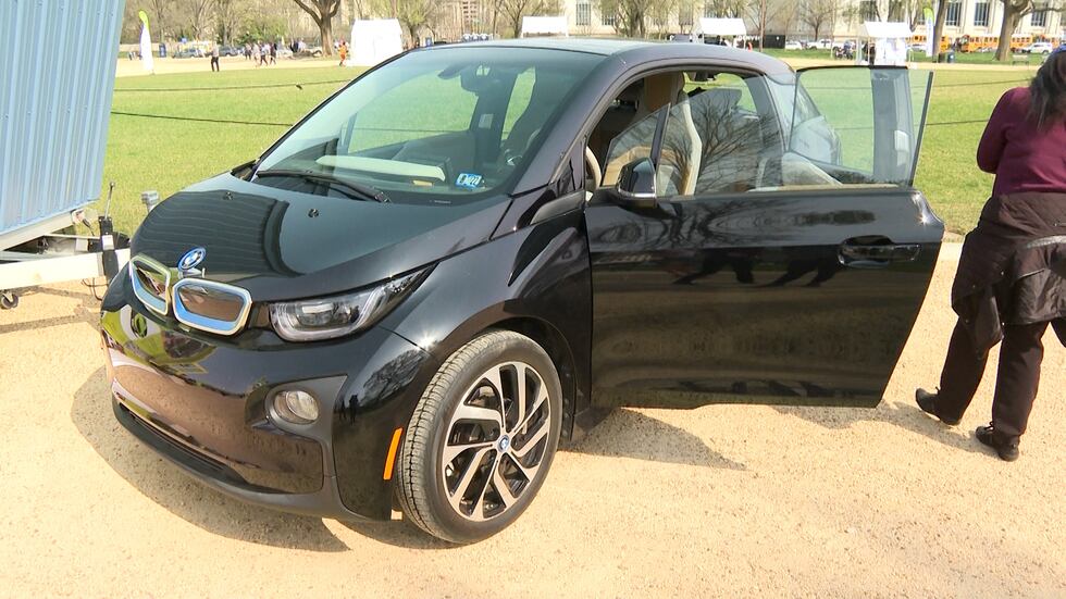 Geoff Whaling, chairman of the National Hemp Association showcases his BMW, made partially...