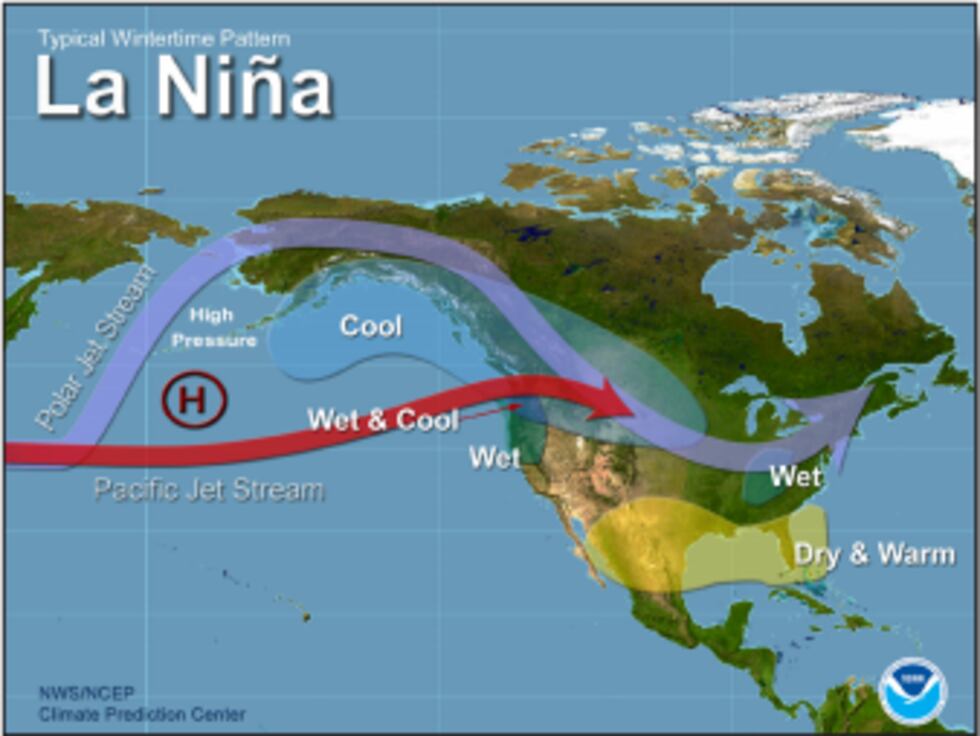 La Niña episodes cause cooler stormy conditions across the north with drier and warmer...