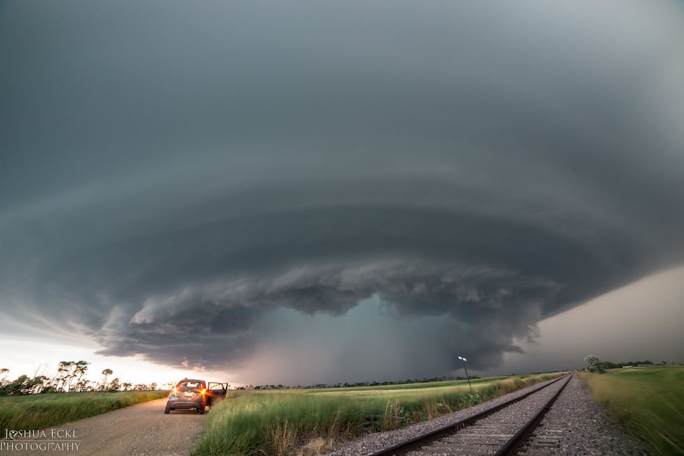 Severe warned storm near Carrington, ND, July 9th, 2016. This storm produced baseball size...
