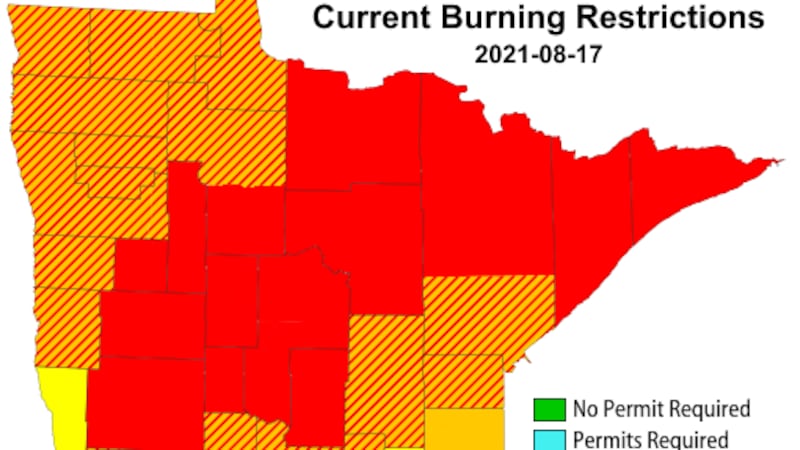 Latest burning restrictions for the state of Minnesota.