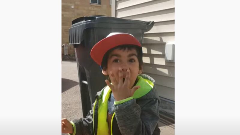 Dominick dressed as a tornado siren for Halloween this year and during monthly testing, his...